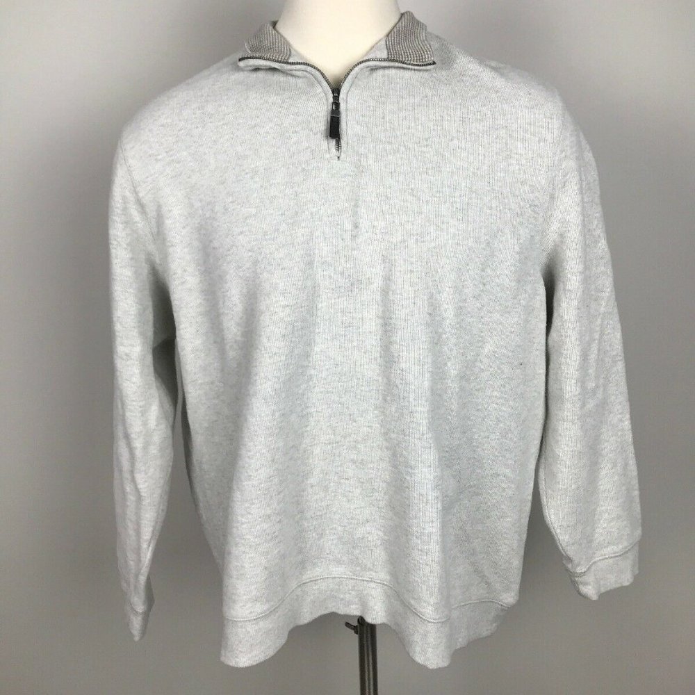 Tasso Elba 1/4 Zip Sweater Light Gray XXL